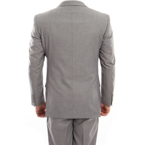 Mens 2-Piece 100% Wool Suit, Gray - Picture 4 of 4
